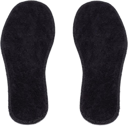 Natural Summer Black Terry Cloth Insoles, Soft and Flexible, 2 Pairs, 7 Women US