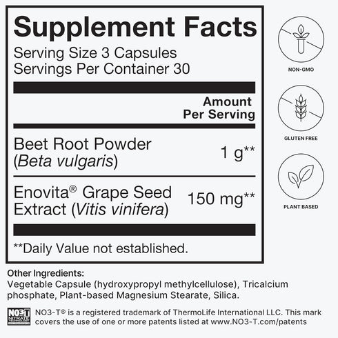 humanN SuperBeets Beet Root Capsules 1000mg 90 Count for Nitric Oxide Production and Blood Pressure Support