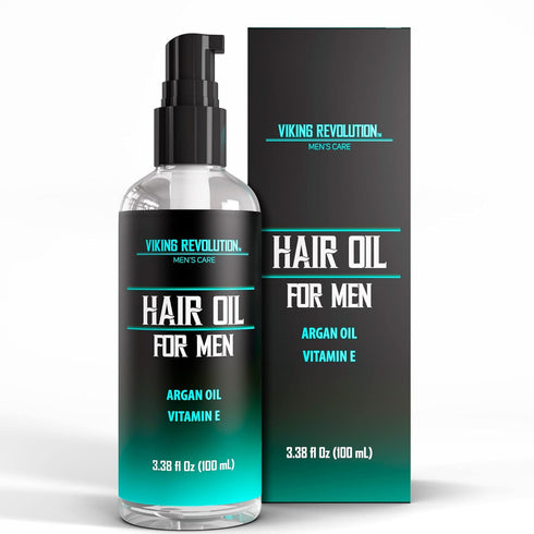 Viking Revolution Hydrating Hair Oil for Men, 3.38 fl Oz with Vitamin E, Argan Oil for Dry Hair Treatment