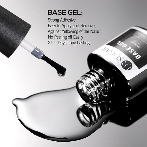 UR SUGAR No Wipe Base and Top Coat - 4 Pcs Glow in The Dark Matte Glossy Finish Gel Nail Polish Kit