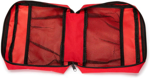 Red First Aid Bag Empty Travel Rescue Pouch for Medicine Storage, Emergency Bag for Car Home Office Kitchen Sport