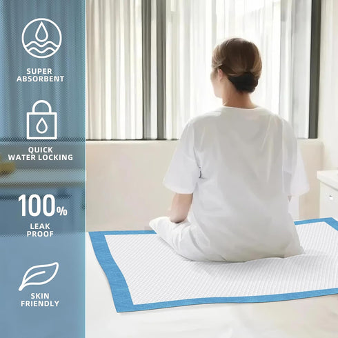 Hyfine 100 Count 28"x30", Underpads Disposable Bed Pads Heavy Absorbency, Leakproof Incontinence Chucks Pads