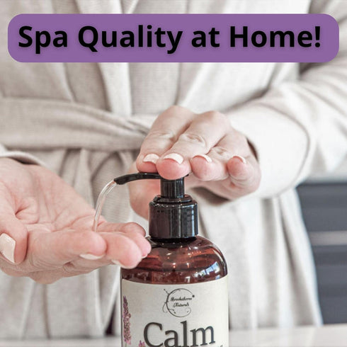 Calm Massage Oil with Lavender & Chamomile Essential Oils, 8oz for Massage Therapy