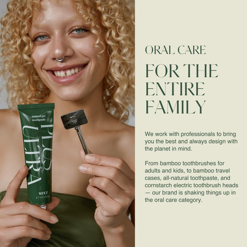 Kids Biodegradable Bamboo Toothbrush, Eco-Friendly, BPA Free Soft Bristle, Dentist-Approved by Plus Ultra