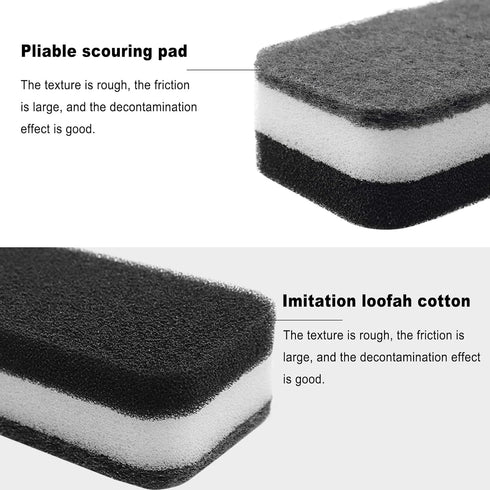 Kitchen Dishwashing Sponge Individually Wrapped Sponges, Bulk Non Scratch Scouring Pad Odor-Free Dish Sponges for Washing Dishes Wipes for Household Cleaning Dishes Travel Apartments (Black- 36 Pack) by Terdey