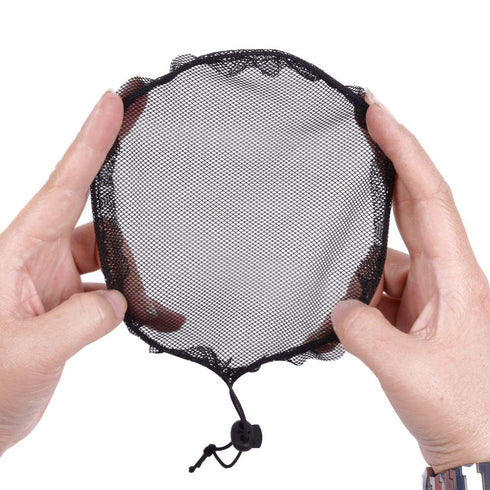 YANTAISIYU 5Pcs Black Ponytail Hair Net - Elastic Drawstring Ponytail Wig Cap for Hair Bun Making Tool for Women