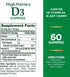 Nature's Bounty High Potency Vitamin D3 5000 IU, Immune Support Supplement, 5000 IU, Strawberry Flavor, 60 gummies