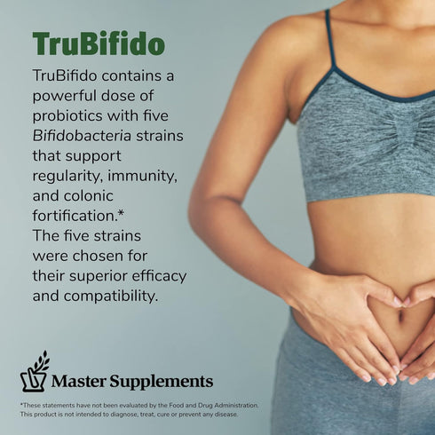 Master Supplements TruBifido - 30 Capsules, Powerful Probiotic for Colon Health & Energy, Gluten Free