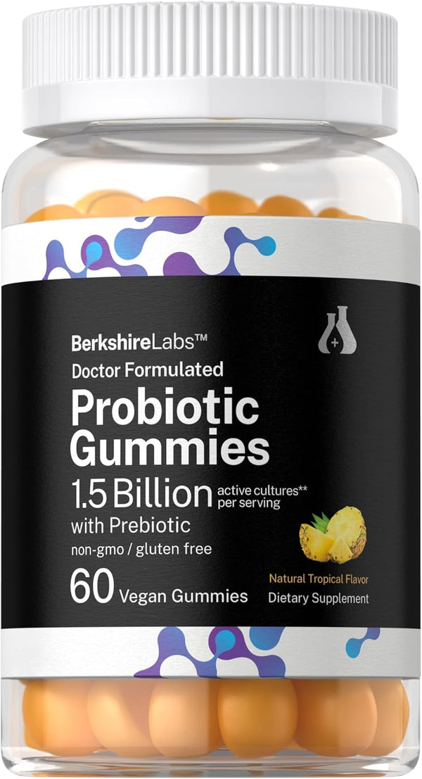 Horbaach Probiotic Gummies | 60 Count | 1.5 Billion Effective Cells, Vegan, Non-GMO, Gluten Free Supplement