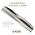 Kent 7T G All Fine Tooth Pocket Comb for Men - Handmade Travel Hair Comb for Grooming and Styling