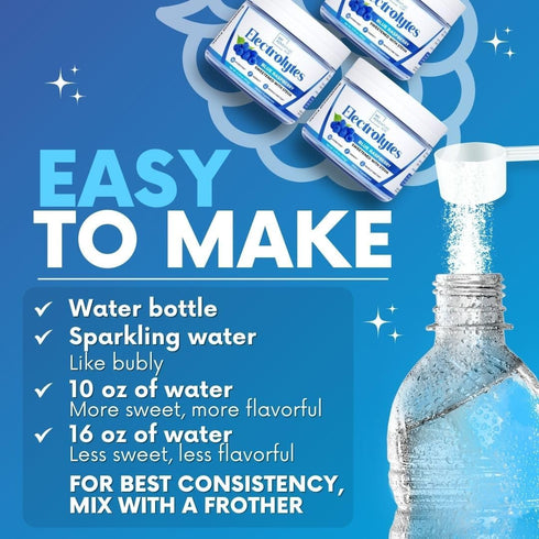Zero Sugar Blue Raspberry Electrolytes Powder, Refreshing Hydration, 37 Servings, Vegan & Keto Friendly