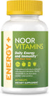 Noor Vitamins Energy+ Multivitamin for Men & Women; Halal Vitamin with 26 Vitamins & Minerals, Gelatin Free, 2 Month