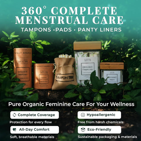 Pack 42 100% 42 Count Tampon Tribe Organic Cotton Pads for Women Variety | Absorbent Period Pads with Wings | Organic