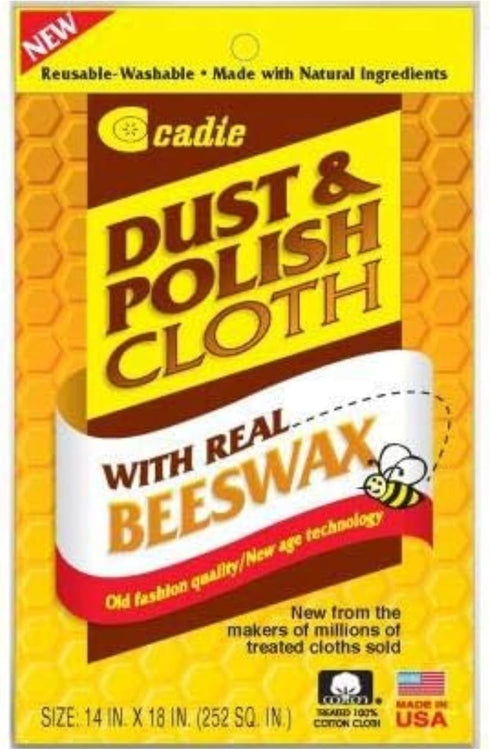 Reusable Beeswax Furniture Polish Cloth - Great Cleaner for Wood, Tiles, Blinds, and Ceiling Fans | 2 Pack