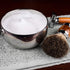 QSHAVE Stainless Steel Shaving Bowl with Lid - 4 Inch Diameter Chrome Plated Finish