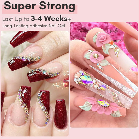 Makartt Nail Rhinestone Glue - Super Strong Gel Nail Glue for Nail Charm 3D Nails Bling Gel (30ML)