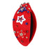MOLOCH American Flag Headband - 4th of July Knotted Headband with Rhinestone Crystal for Women
