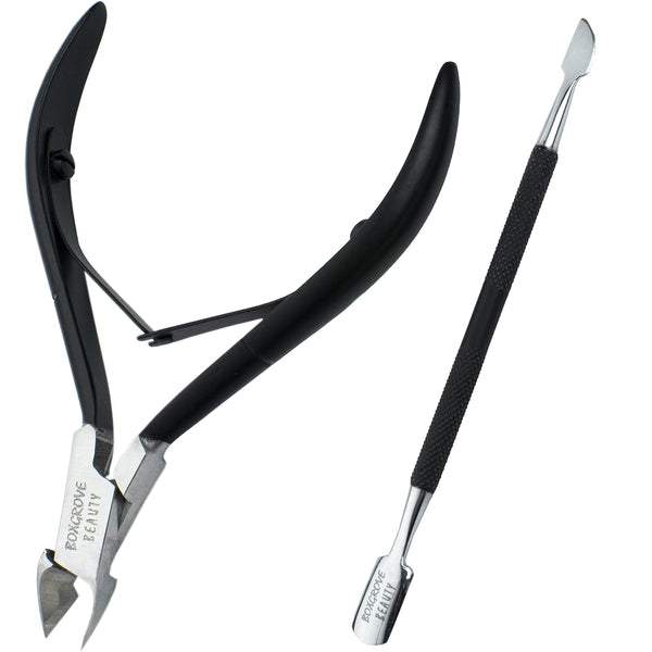 Professional Manicure Tools Cuticle Cutter & Pusher Trimmer – Perfect Nail Care Tool for Home/Spa