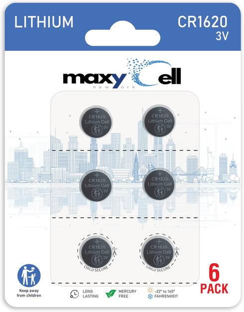 MaxyCell CR1620 Lithium Coin Cell Battery 3V High-Capacity Long-Lasting Reliable Power for Watches,
