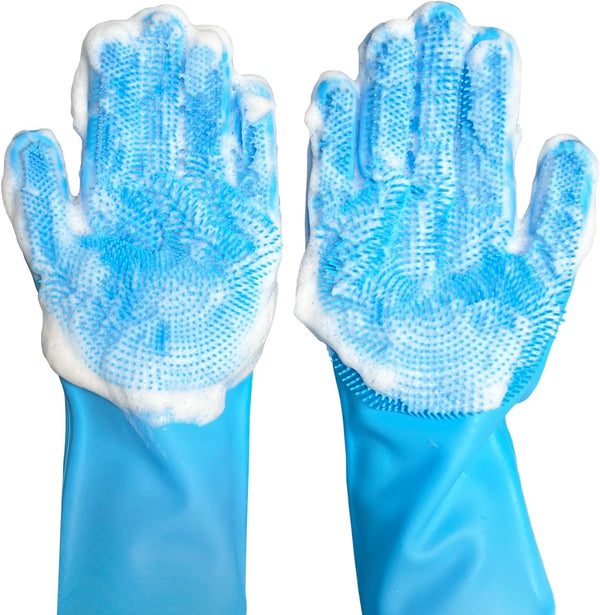 Ultimate Silicone Magic Gloves for Dishwashing, Kitchen, Pet, and Car - Heat & Cold Resistant, Reusable
