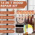 Natural Oak Wood Furniture Repair Kit - 6 Colors Wood Filler with Wood Putty, Polish Wax for Tables, Doors, Floors,
