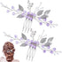 PAGOW 2PCS Leaf Hair Combs, Purple Rhinestone Hair Clips for Women, Girls, Bride, Bridesmaid