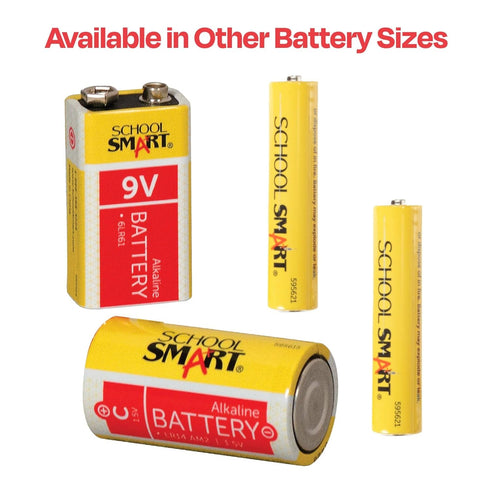 School Smart Alkaline Batteries, 9V, 595624