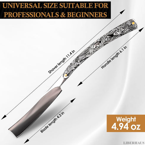 Straight Edge Razors for Men Grooming - 11.5" Barber Straight Edge Razor for Hair Barber Supplies for Men Professional Straight Edge - Pocket Barber Straight Razor for Hair Cutting Barber Tools
