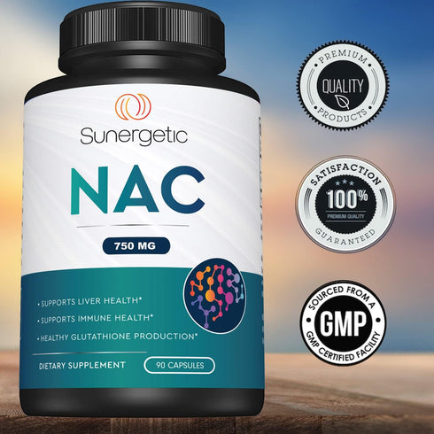 Premium NAC Supplement N-acetyl Cysteine, 750mg per Capsule, 90 Capsules, Supports Liver, Detox, Immune Health