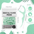 Baderke 100 Count Dual Line Floss Picks, Non-Breakable Dental Floss Picks for Adults, Family Travel (Light Green)