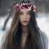 Vivivalue Floral Halo Boho Flower Headband, Floral Crown Headpiece for Wedding Party, Purple