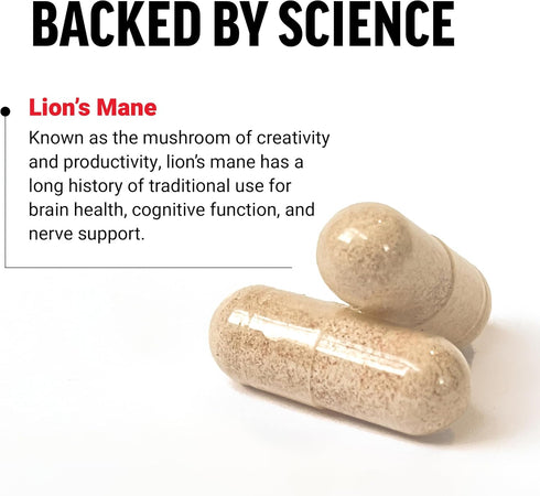Force Factor Lion’s Mane Supplement Capsules, 60 Vegan Vegetable Capsules for Memory & Focus, Supports Nerve Health