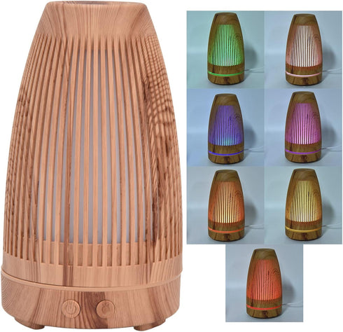 Locadence 100 200ml 7 to Aromatherapy Essential Oil Diffuser, USB Rechargeable LED Colors Wood Grain Humidifier
