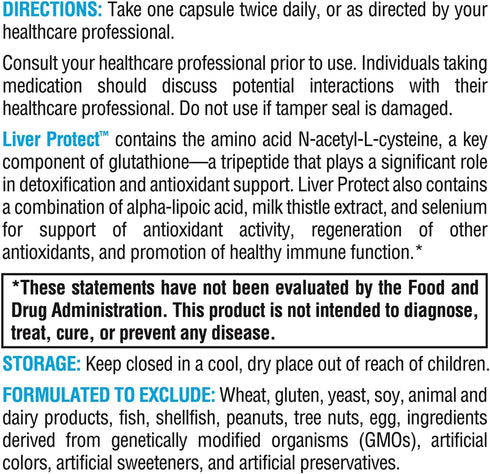 XYMOGEN Liver Protect - Supports Liver Health, Glutathione Production with Milk Thistle Extract, 60 Capsules