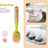 2 Pack Kitchen Dish Brush with Bamboo Handle, Built-in Scraper Scrub Brush for Pans, Pots, and Kitchen Sink Cleaning,
