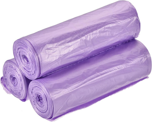 MECCANIXITY 4-6 Gallon Small Trash Bags, 60 Counts for Kitchen, Office, Bathroom, Bedroom, Purple (3 Rolls)
