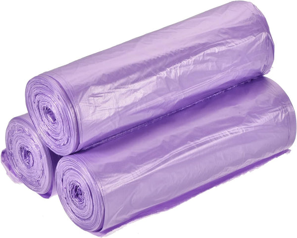 MECCANIXITY 4-6 Gallon Small Trash Bags, 60 Counts for Kitchen, Office, Bathroom, Bedroom, Purple (3 Rolls)