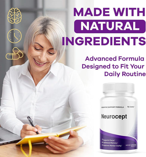 LIVORKA (3 Pack) 180 3 Neurocept Brain Supplement Capsules - Official Neuro cept Brain & Memory Focus Support Advanced
