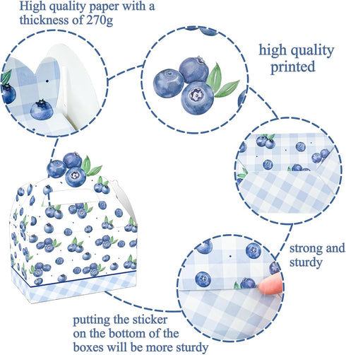 umoni 12PCS Blueberry Party Favor Treat Box Blueberry Baby Shower Decorations Blueberries Birthday Gift Box Berry