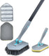 Shower Cleaning Brush with Long Handle, 3 in 1 Tub and Tile Scrubber with 50.4'' Extendable Handle for Bathroom
