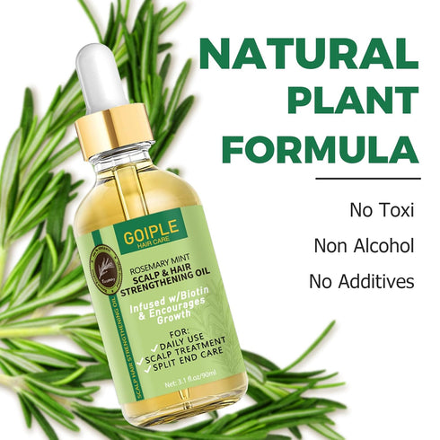 Organic Rosemary Oil for Hair Growth, 3.1 FL OZ - Pure Natural Scalp Treatment with Essential Oils