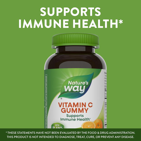 Nature’s Way Vitamin C Gummies, 250 mg per 2-gummy Serving, Orange Flavored, 120 Gummies, Support Immune Health*