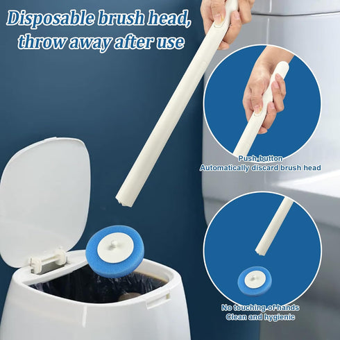 Disposable Toilet Bowl Brush Set, Toilet Cleaner Wand with Long Handle, Wall Mounted Cleaning System for Bathroom (1
