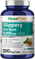 NusaPure Slippery Elm Bark 20:1 Extract - 450 mg Equivalent to 9,000mg, 200 Veggie Capsules (Non-GMO, Vegan)