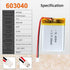 3.7V 650mAh 603040 Lipo Battery Rechargeable Lithium Polymer Ion Battery Pack with PH2.0mm JST Connector