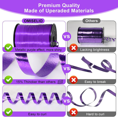 Purple Ribbon, 500 Yard Dark Purple Curling Ribbon for Gift Wrapping, Balloon String, Halloween Party