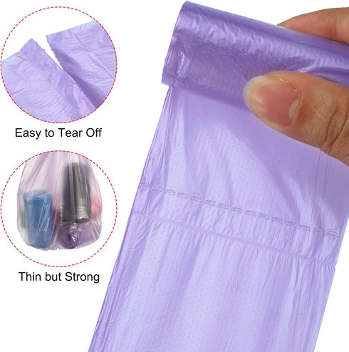MECCANIXITY Small Trash Bags, 0.5 Gallon Garbage Bags for Desktop Mini Trash Can, Purple, 240 Counts