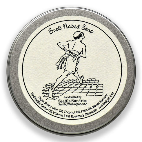 Fragrance-Free Bar Soap - 1 (4oz) Gentle Unscented Bar Soap Natural for Sensitive Skin in a Low Waste Travel Tin - Simple, All Natural Body Soap from