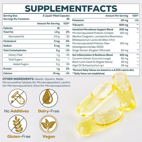 Quorinthiumax Immune 800mg 90 Tributyrin Supplement for Gut & | High Bioavailability with Microencapsulated Probiotics