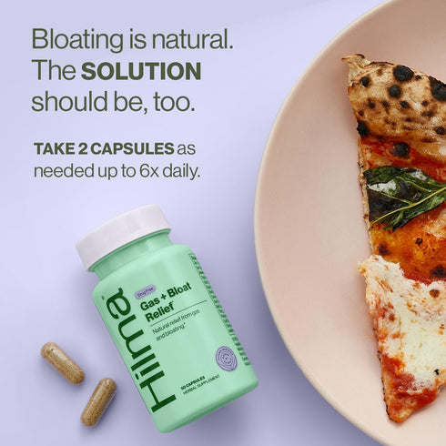 Hilma Natural Gas & Bloating Relief for Women, 50 Vegan Capsules with Organic Ingredients